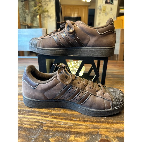 Adidas Superstar Brown Suede Shell Toe Sneakers Men's Size 9.5 US - Picture 3 of 9